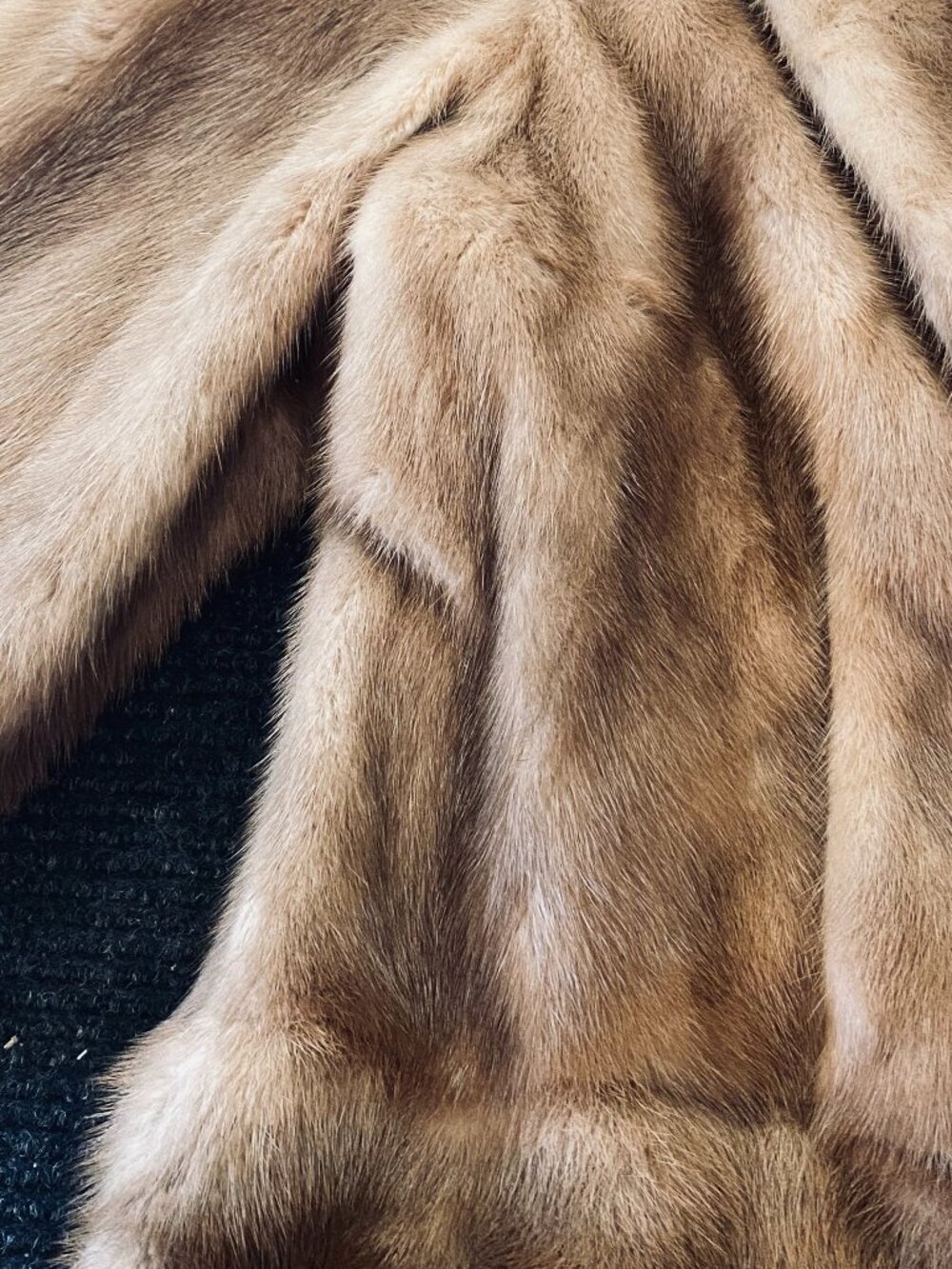3-Pcs Vintage Autumn Haze Brand Emba Natural Brown Mink Fur Coat & Stole & Boa - Picture 10 of 17